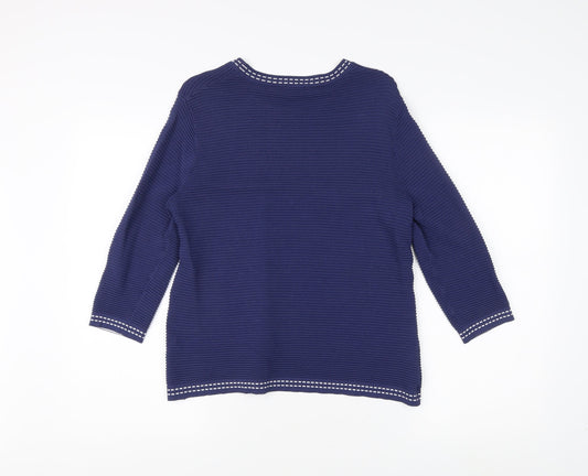 Eastex Women's Blue Top Size 12 with Crew Neck