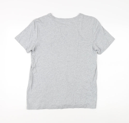 DKNY Women's Grey Basic T-Shirt, M, Casual Style