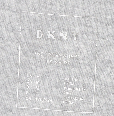 DKNY Women's Grey Basic T-Shirt, M, Casual Style