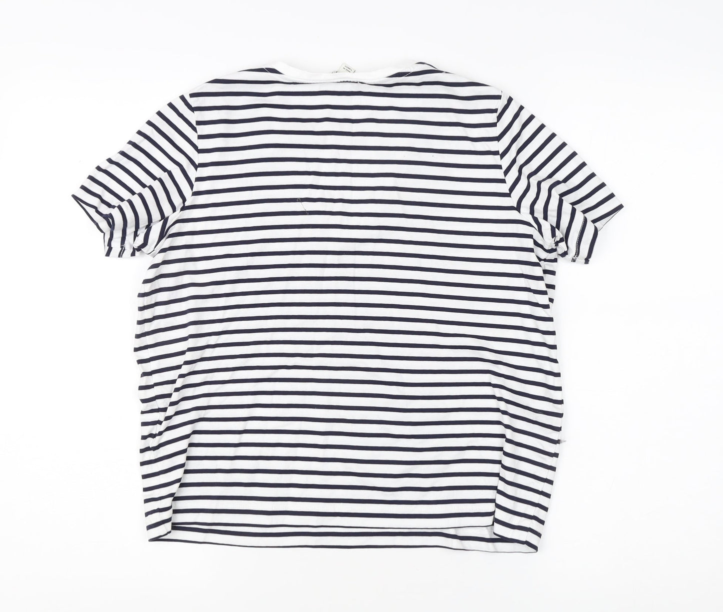 Jaeger Women's White Striped V-Neck T-Shirt