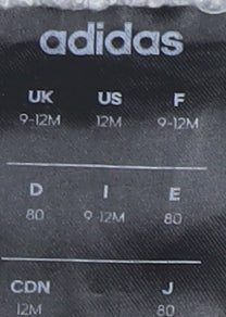 Adidas Unisex Grey Track Pants 9-12M - Baby Casual Activewear