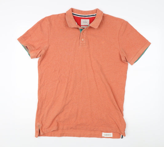 White Stuff Men's Orange Polo Shirt Medium