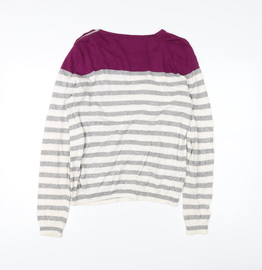 Laura Ashley Women's Striped Pullover Jumper, UK 14, Multicoloured
