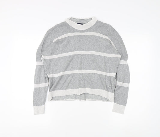 Kangol Women's Grey Striped Pullover Jumper Size 12