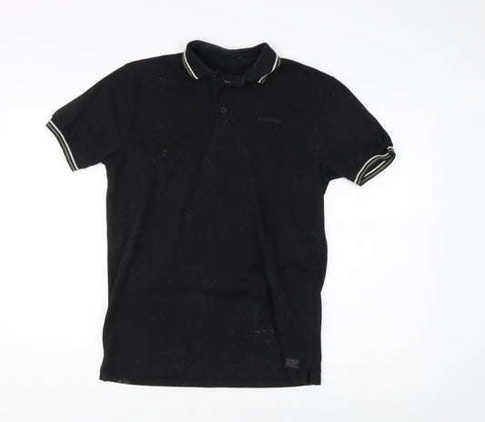 Firetrap Men's Black Polo Shirt, Size S, Casual