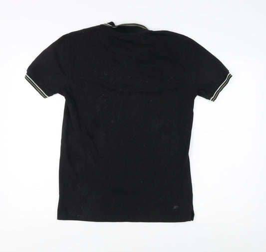 Firetrap Men's Black Polo Shirt, Size S, Casual