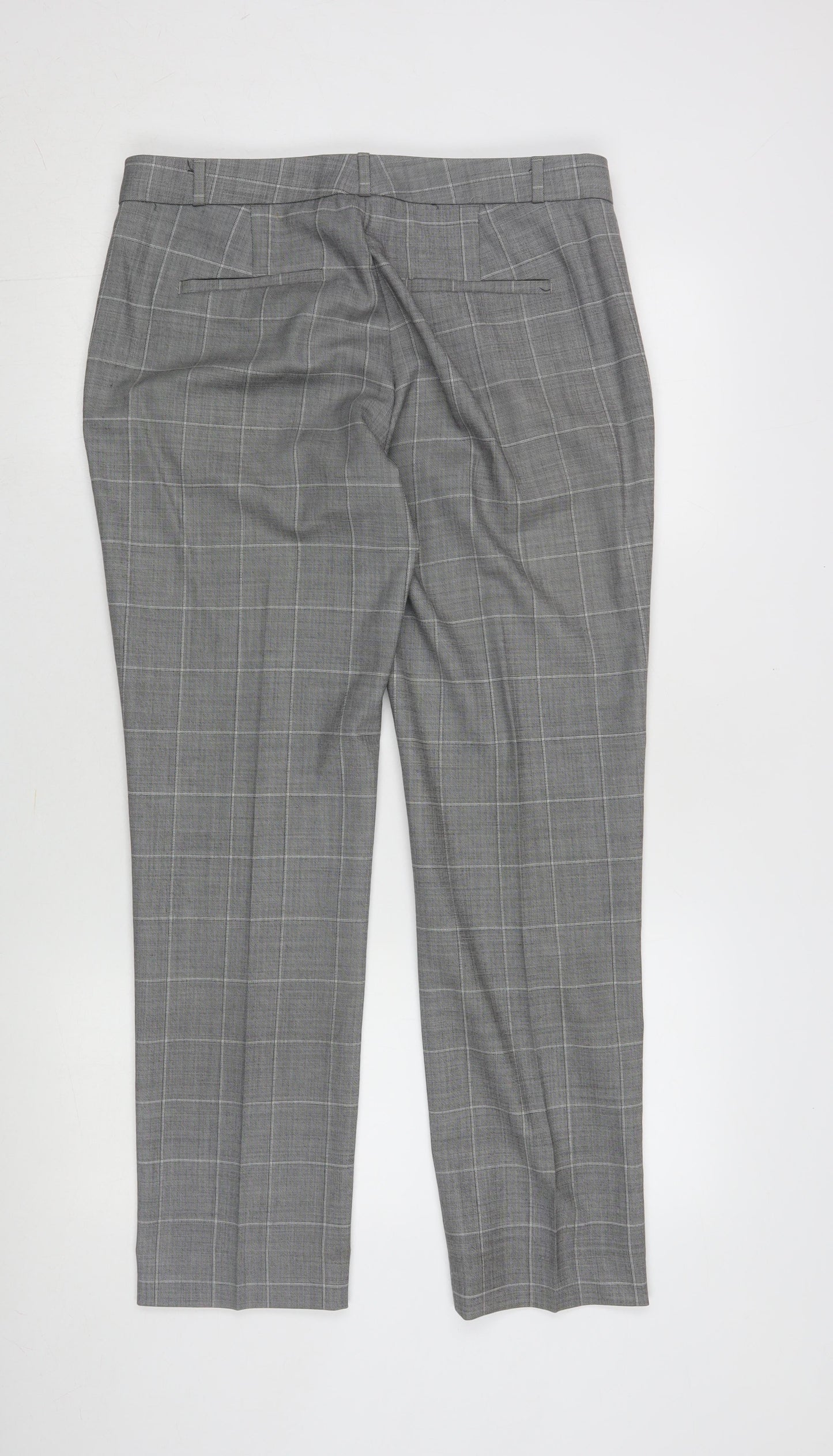 Banana Republic Women's Grey Check Trousers Size 12