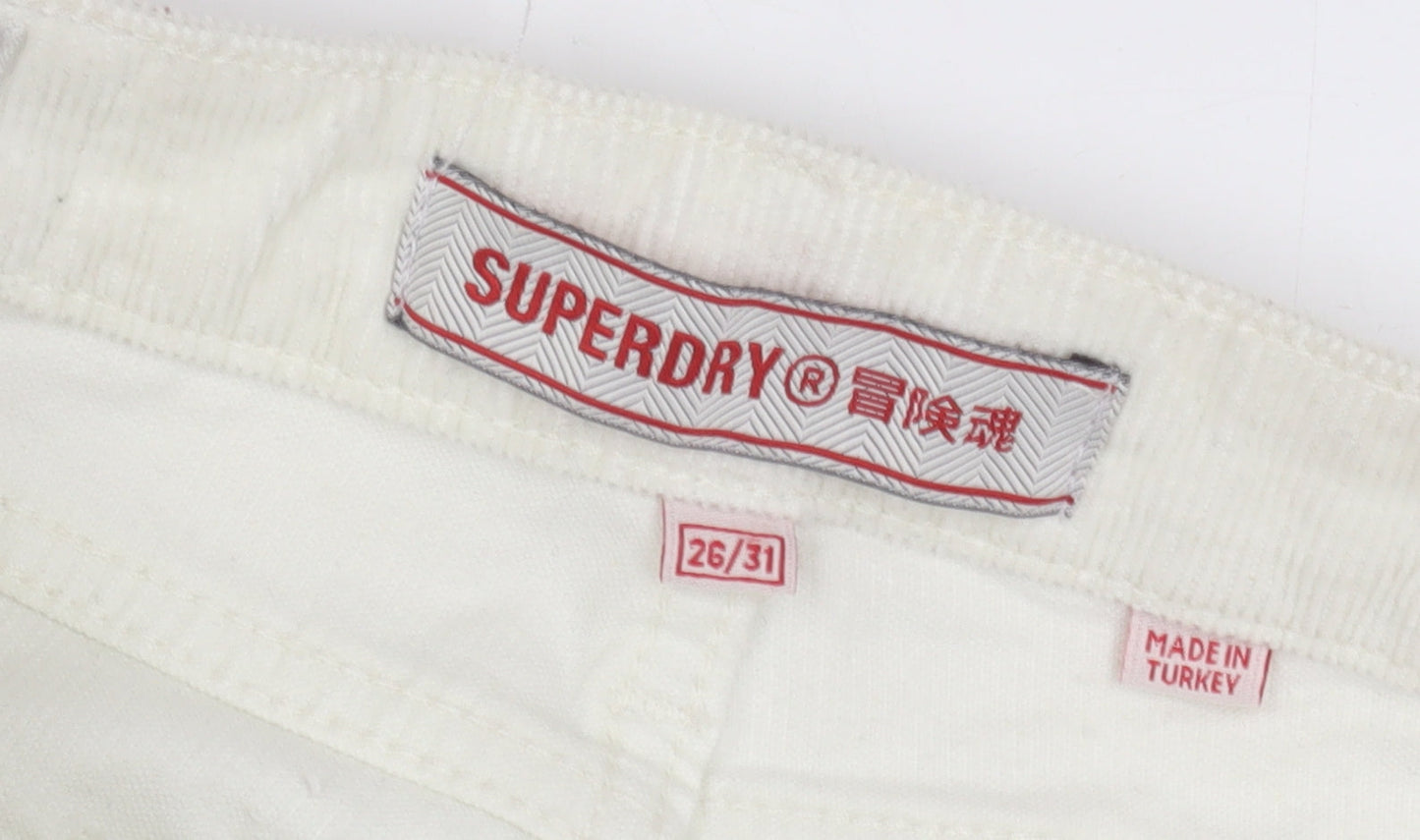Superdry Women's White Flared Trousers, Size 26