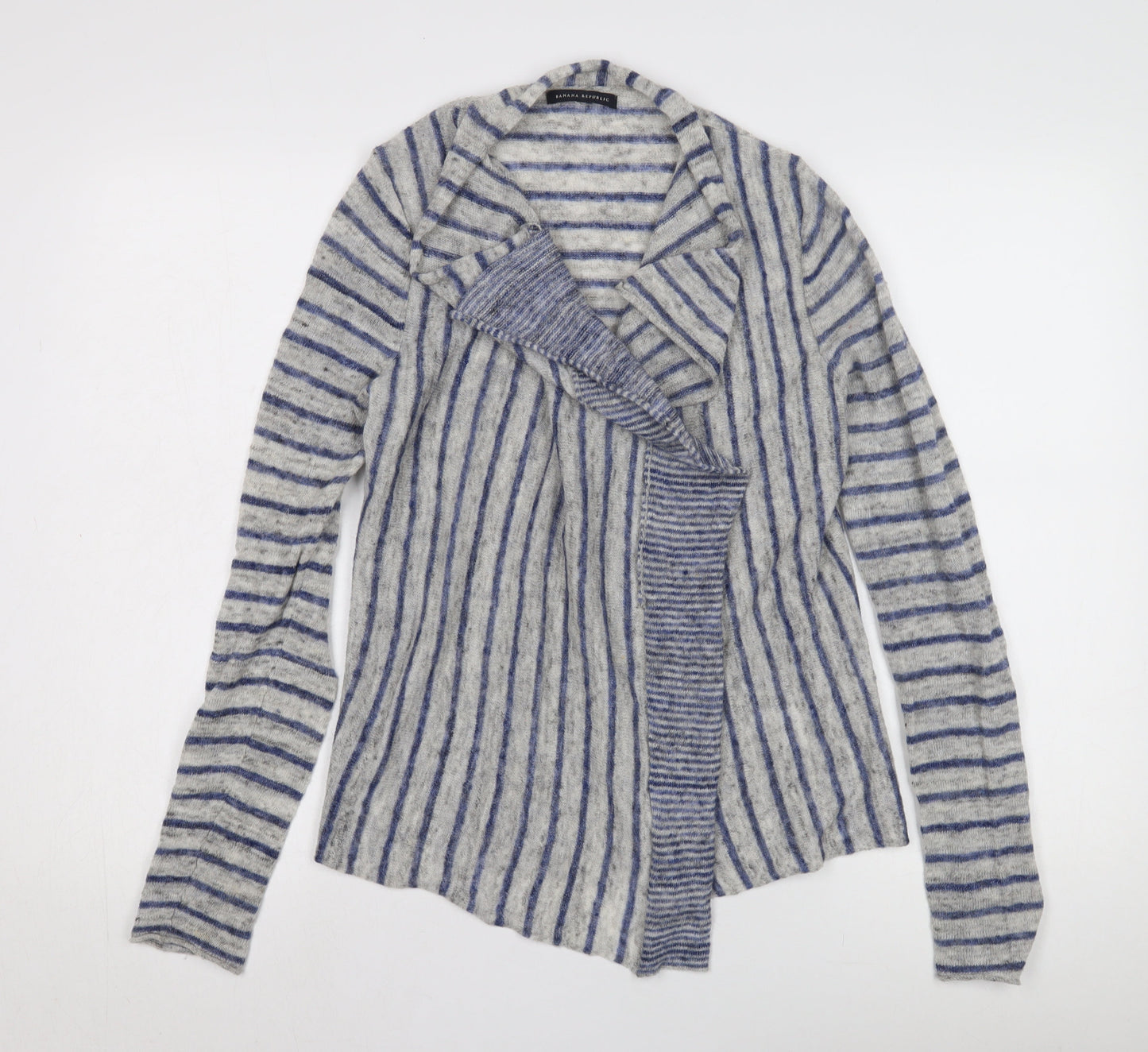 Banana Republic Women's Grey Striped Open Front Cardigan Size S