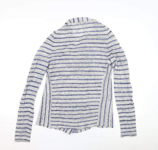 Banana Republic Women's Grey Striped Open Front Cardigan Size S