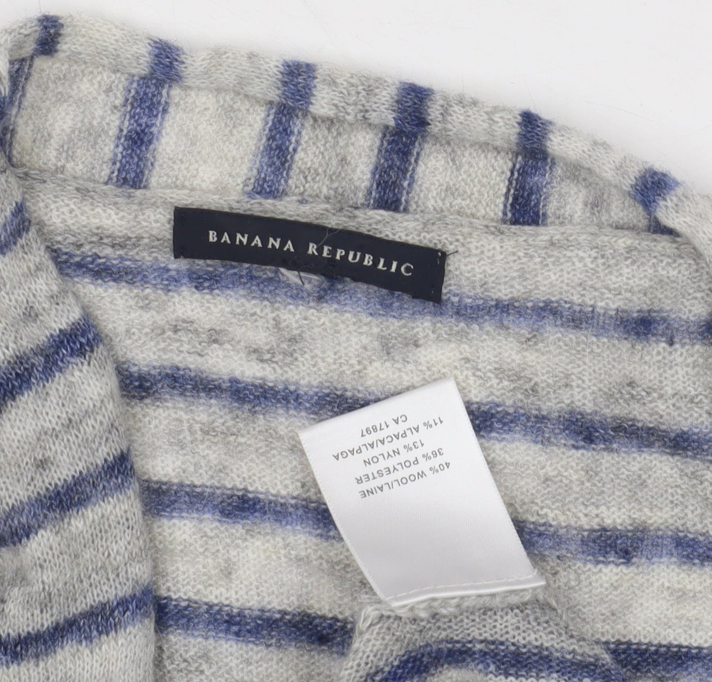 Banana Republic Women's Grey Striped Open Front Cardigan Size S