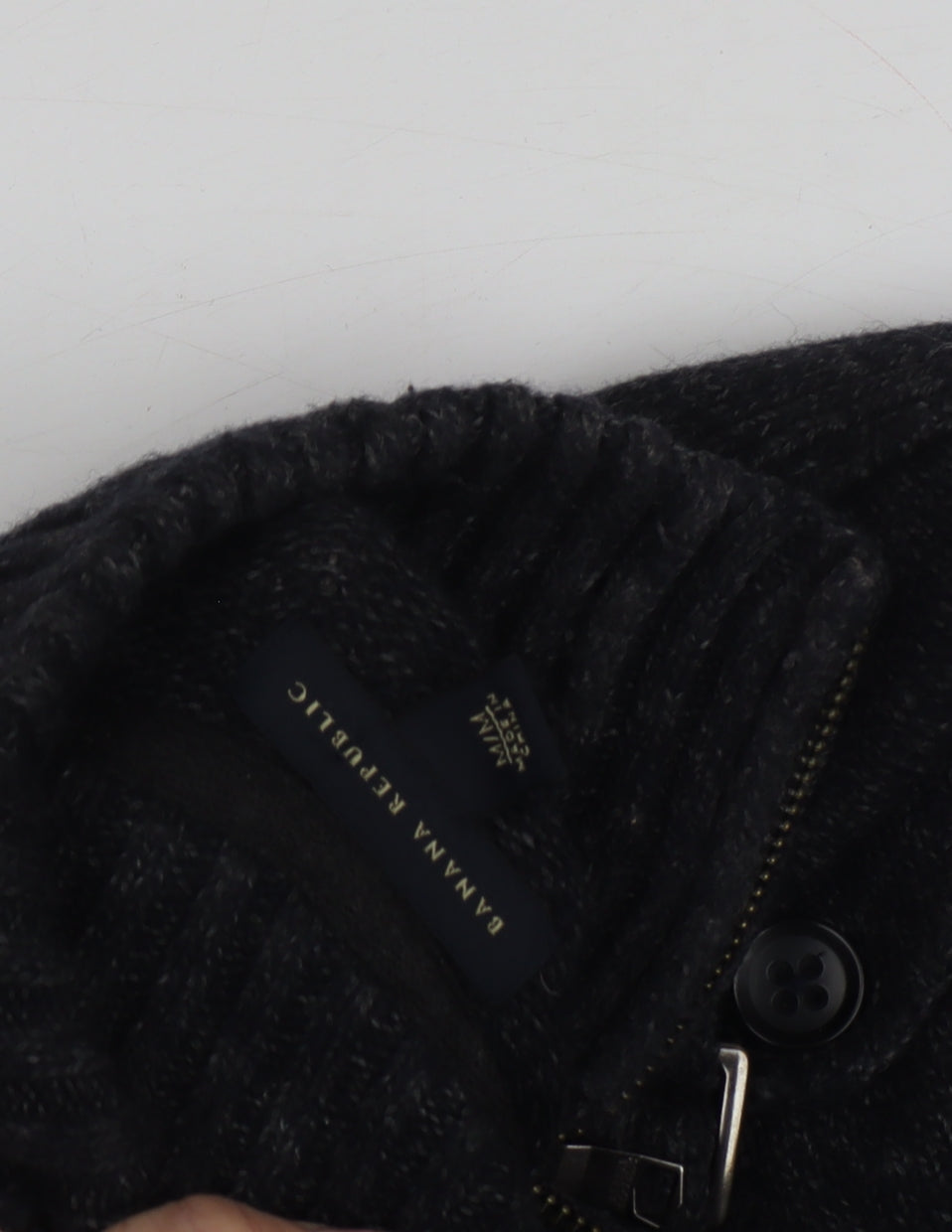 Banana Republic Men's Black Wool Bomber Jacket L