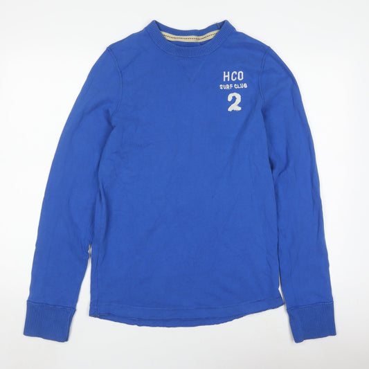 Hollister Men's Blue Long Sleeve T-Shirt M