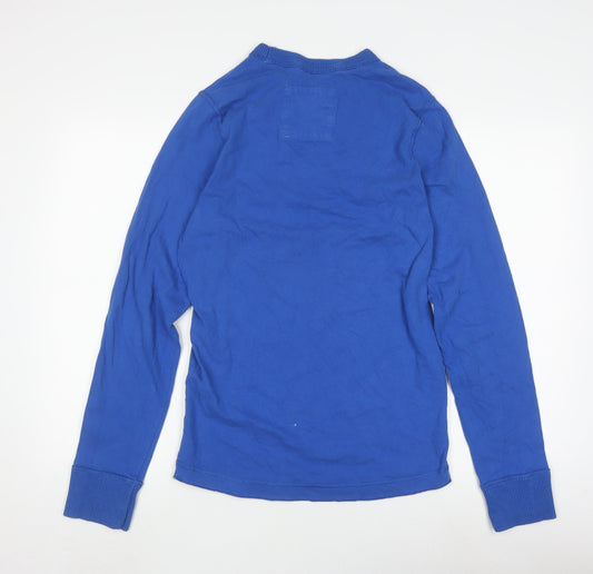 Hollister Men's Blue Long Sleeve T-Shirt M