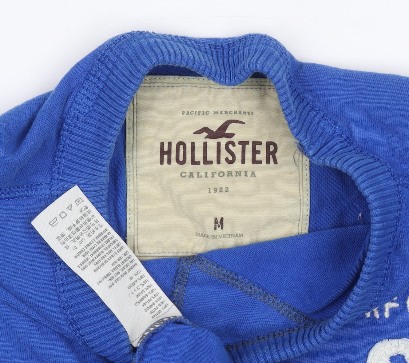Hollister Men's Blue Long Sleeve T-Shirt M