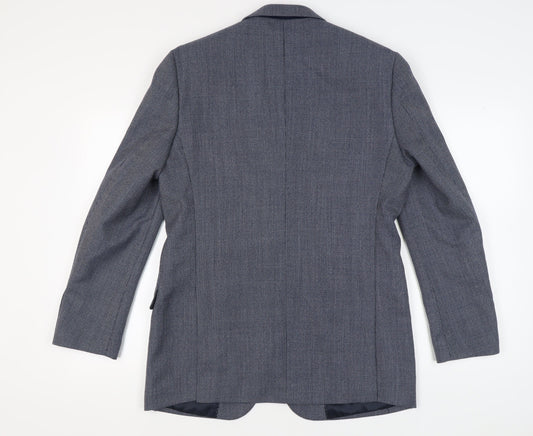 Marks and Spencer Men's Blue Check Blazer 40L