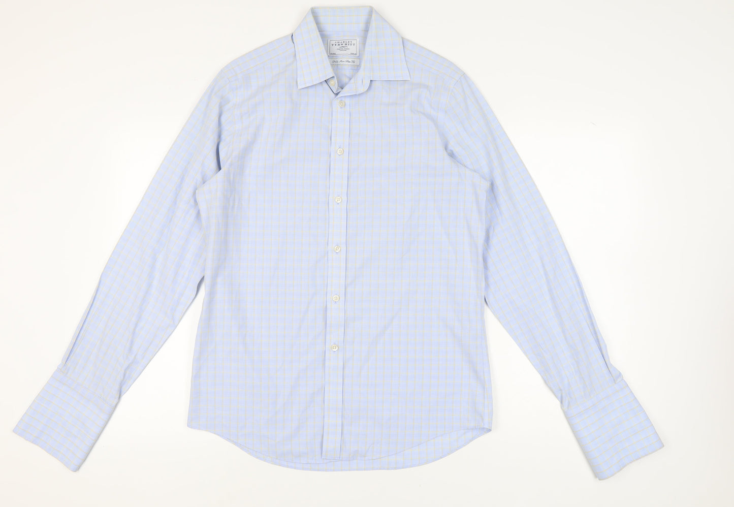 Charles Tyrwhitt Men's Blue Slim Fit Check Dress Shirt