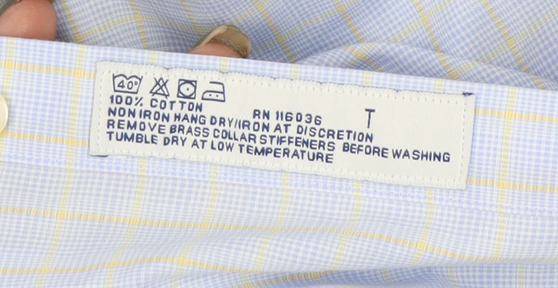 Charles Tyrwhitt Men's Blue Slim Fit Check Dress Shirt