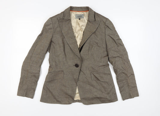 Jaeger Women's Brown Pinstripe Suit Jacket Size 12