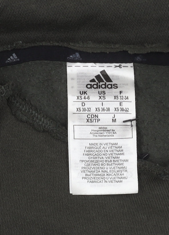 Unisex Adults UK XS Regular adidas Green Pullover Sweatshirt