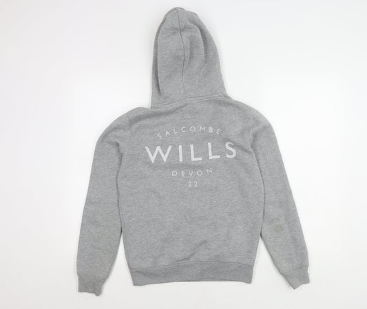 Jack Wills Grey Pullover Hoodie, Unisex Size 4, Logo Accent