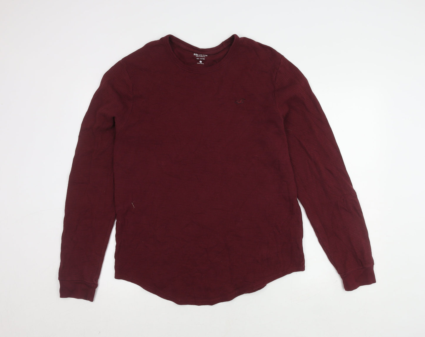 Hollister Men's Red Long Sleeve Cotton T-Shirt Size L