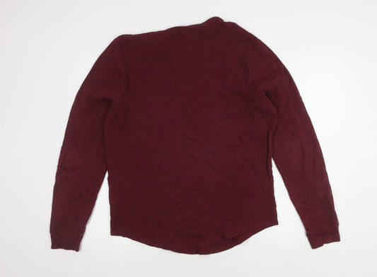 Hollister Men's Red Long Sleeve Cotton T-Shirt Size L