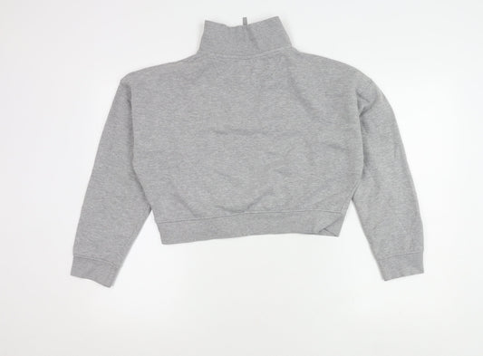 Jack Wills Women's M Grey Mock Neck Sweatshirt