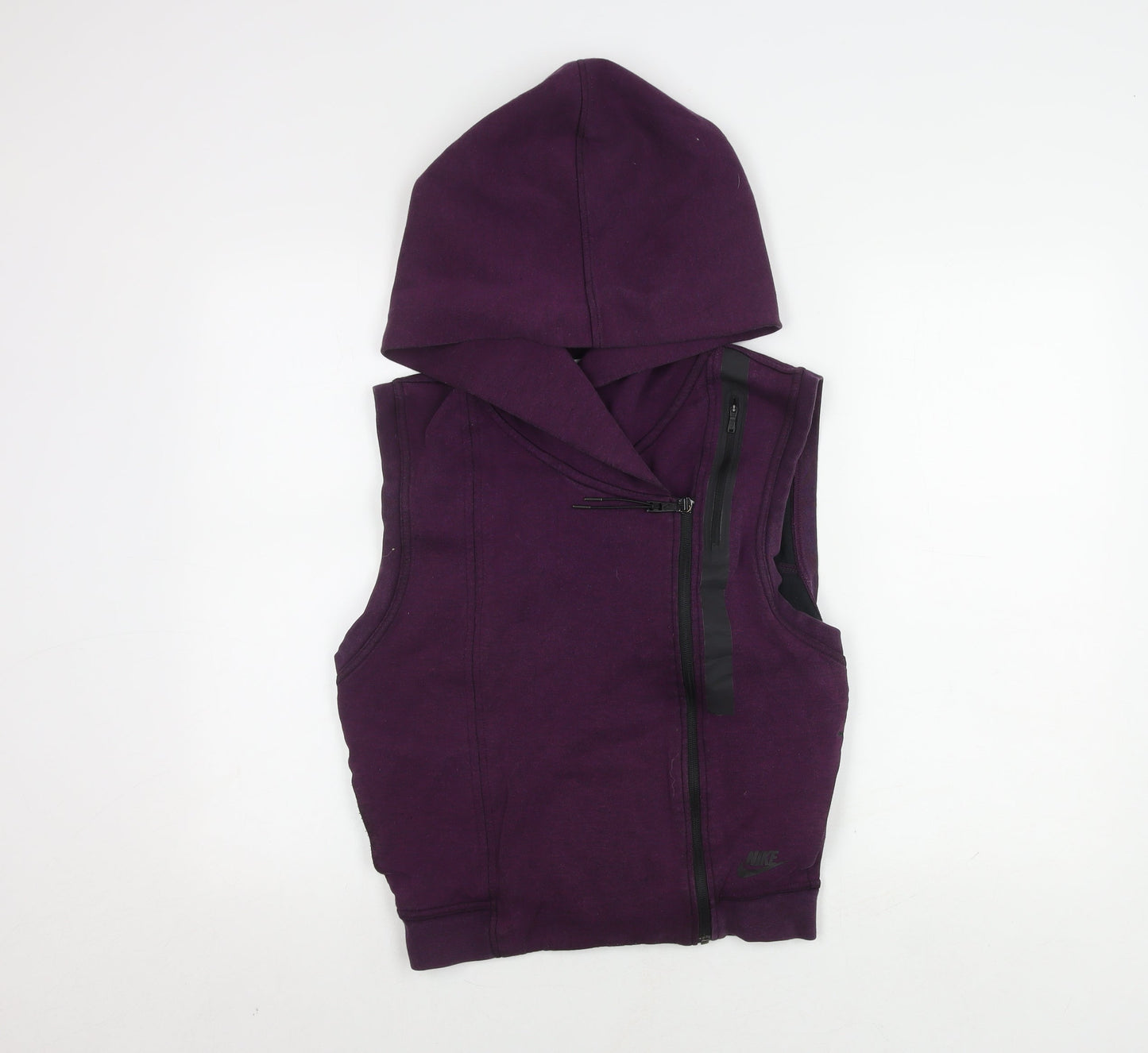 Nike Men's Purple Sleeveless Jacket S, Hooded & Zipped
