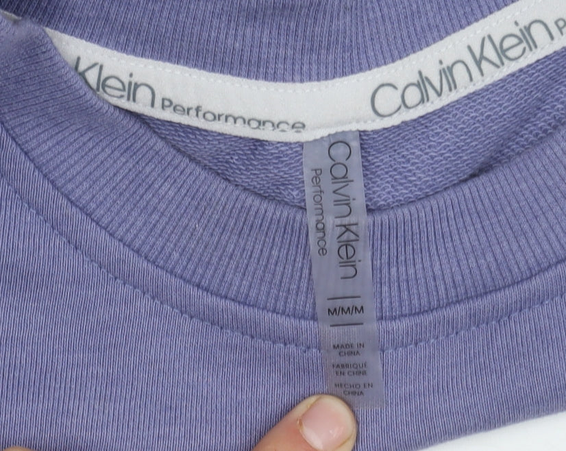 Calvin Klein Women's Purple Logo Sweatshirt M