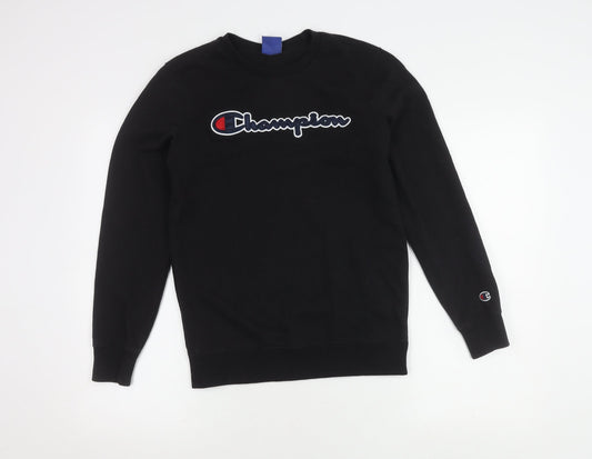 Additional front view of Champion boys’ black logo pullover sweatshirt 14 years