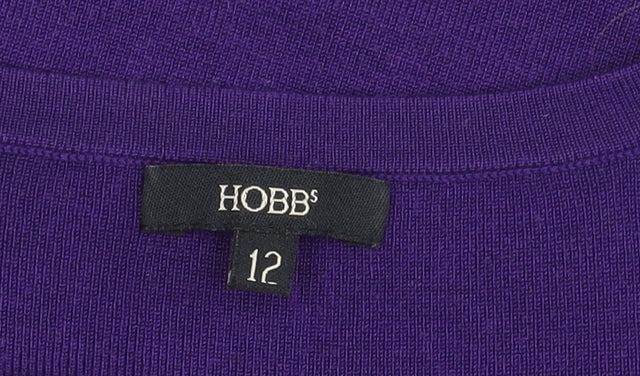 Hobbs Women's Purple Silk Blend V-Neck Jumper Size 12
