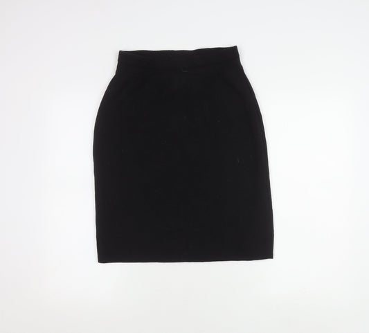 San Martino Women's Black Pencil Skirt, Size 12, Wool Blend