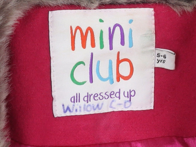 Additional view of Mini Club girls’ pink faux fur trim coat 5-6 years