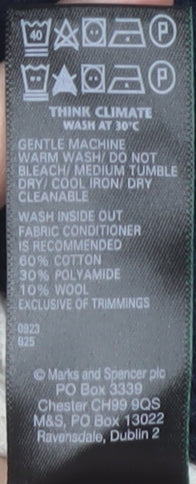 Marks and Spencer Women's Blue High Neck Pullover, Size L