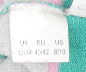 JD Williams Women's Grey Striped Pullover Jumper Size 14