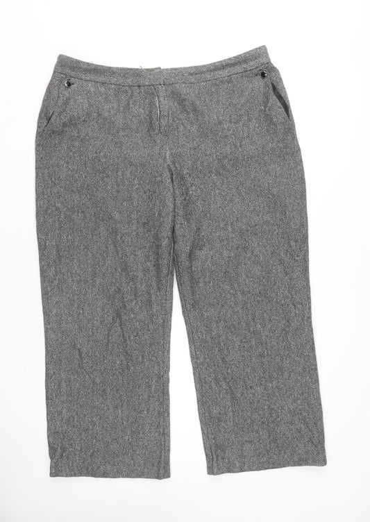 Laura Ashley Women's Grey Tweed Trousers, Size 20