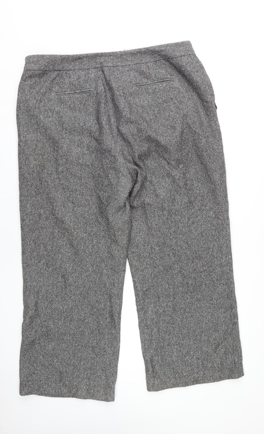 Laura Ashley Women's Grey Tweed Trousers, Size 20