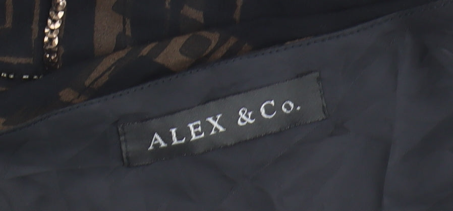 Alex & Co. Women's Black Silk Sequin Blouse Size 14