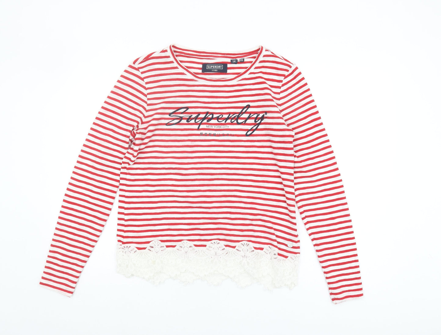 Superdry Women's Red Striped Long Sleeve T-Shirt