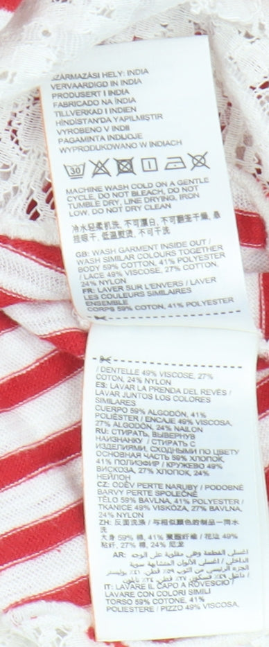 Superdry Women's Red Striped Long Sleeve T-Shirt