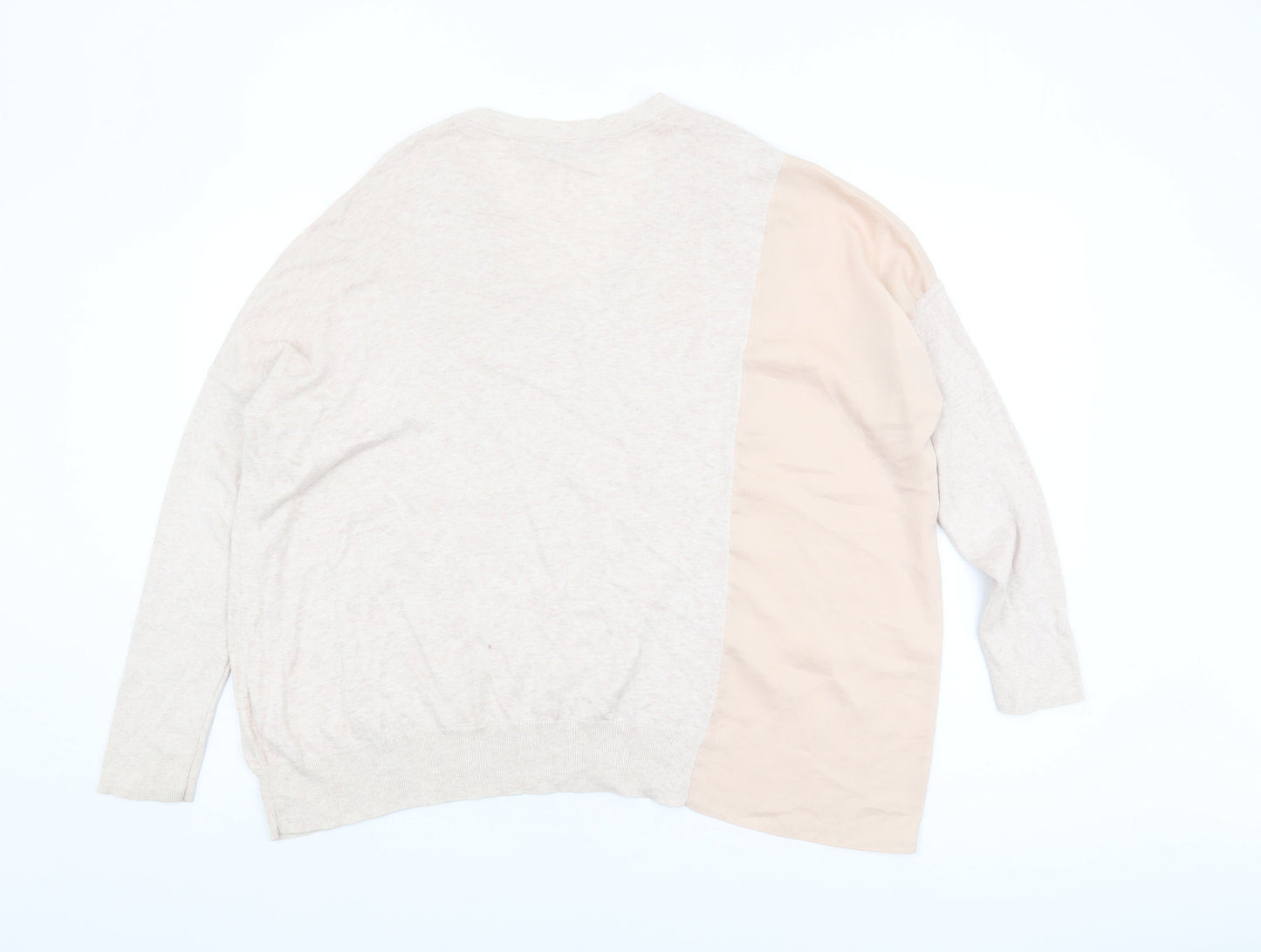 AllSaints Women's Beige V-Neck Pullover Jumper Size M