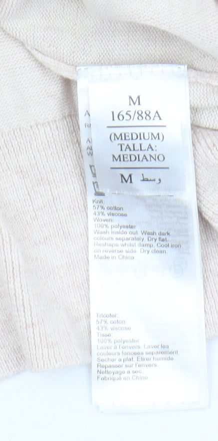 AllSaints Women's Beige V-Neck Pullover Jumper Size M