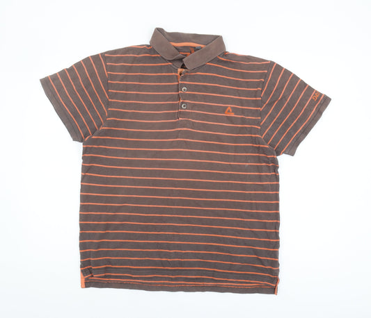 Dare2b Men's Brown Striped Polo Shirt Size L