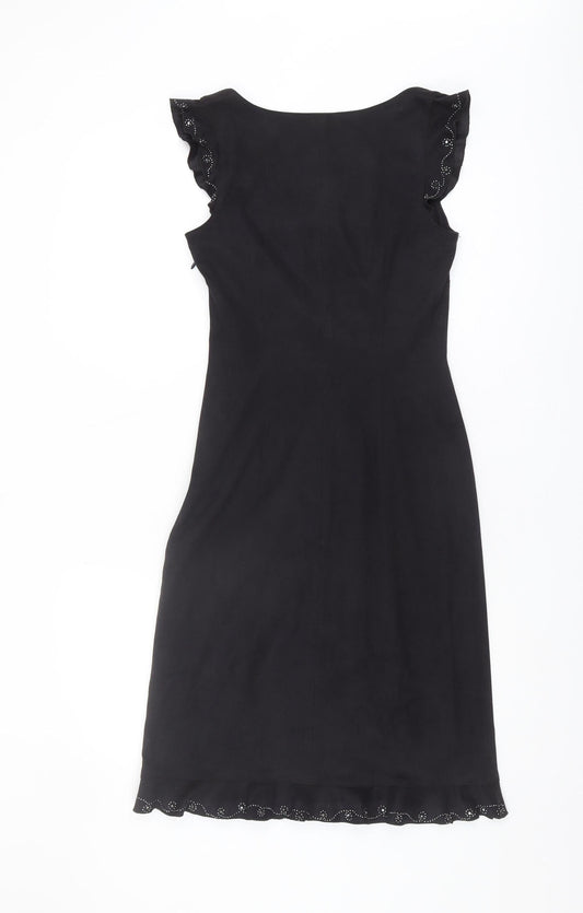 Moschino Jeans Black Women's Dress, Size 14, Polyester