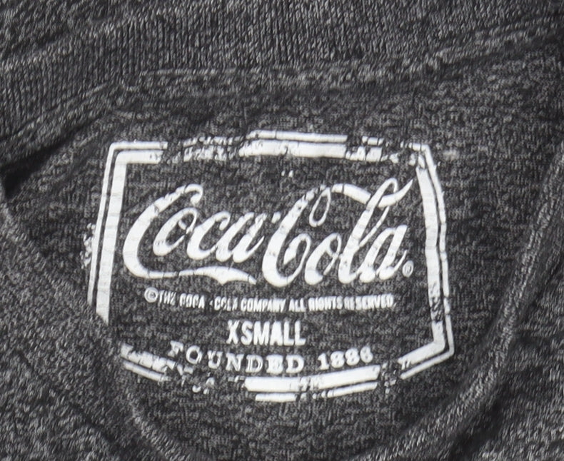 Coca-Cola Men's Grey Retro T-Shirt XS Graphic Logo