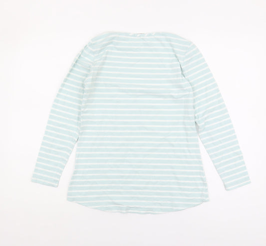 Womens UK Size S Lakeland Blue Viscose Blend T-Shirt