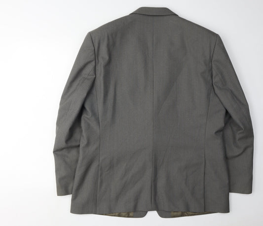 Charlton Gray Mens Grey Blazer 44S Striped Formal Jacket