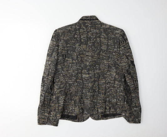 Gelco Women's Black Multicoloured Blazer Size 12