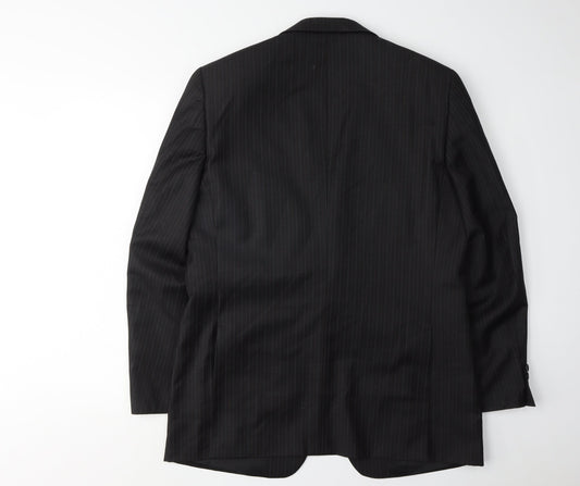 Brook Taverner Black Wool Men's Suit Jacket Size 38 Regular